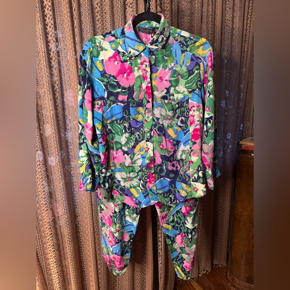 Whistles Pants - VTG Whistles Multicolor Floral Set